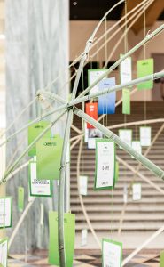 Un’installazione per ringraziare tutti i partecipanti alla premiazione dei “Sette Green Awards” (premio per le eccellenze in campo ambientale) a Milano presso la Triennale. Ambiente, green green economy, allestimento, interior design, bamboo, bambù, filippa lagerback, rcs, Corriere della sera, sette, Rizzoli Mediagroup, Bambuseto