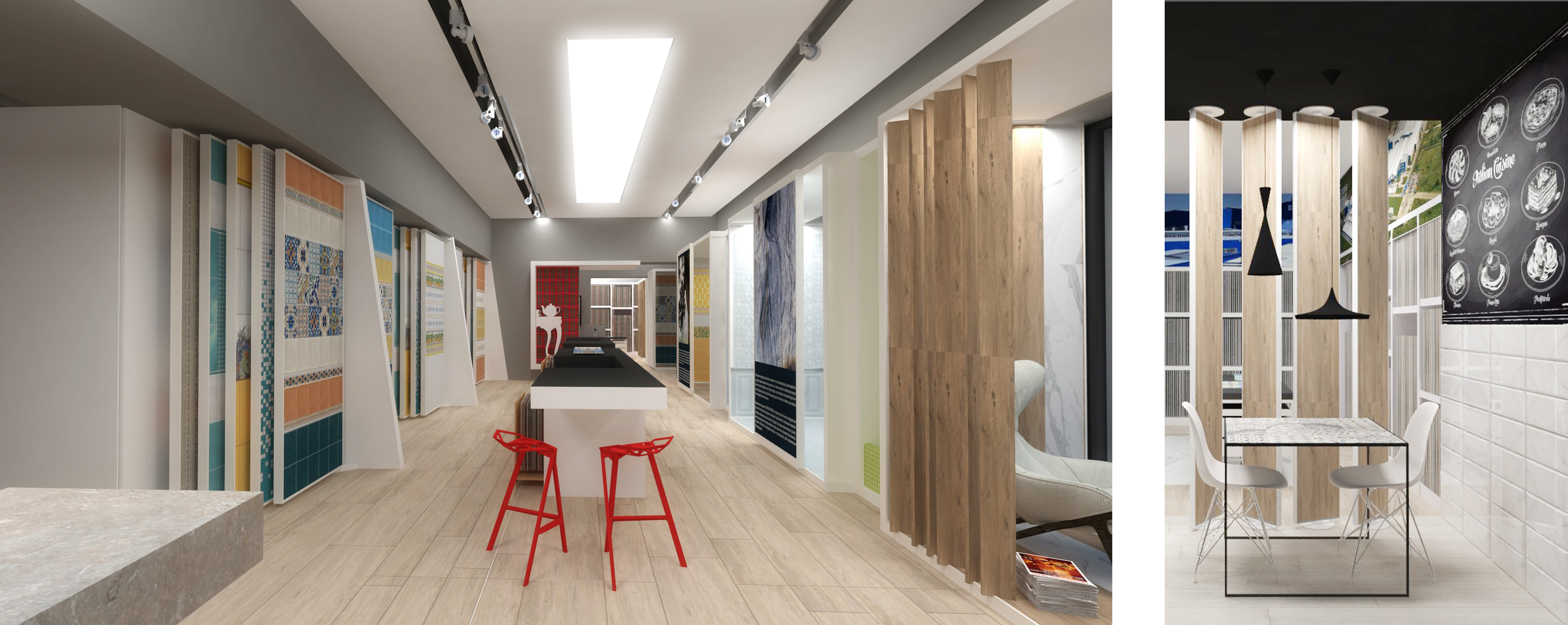 rendering per l'interno del negozio di San Pietroburgo
