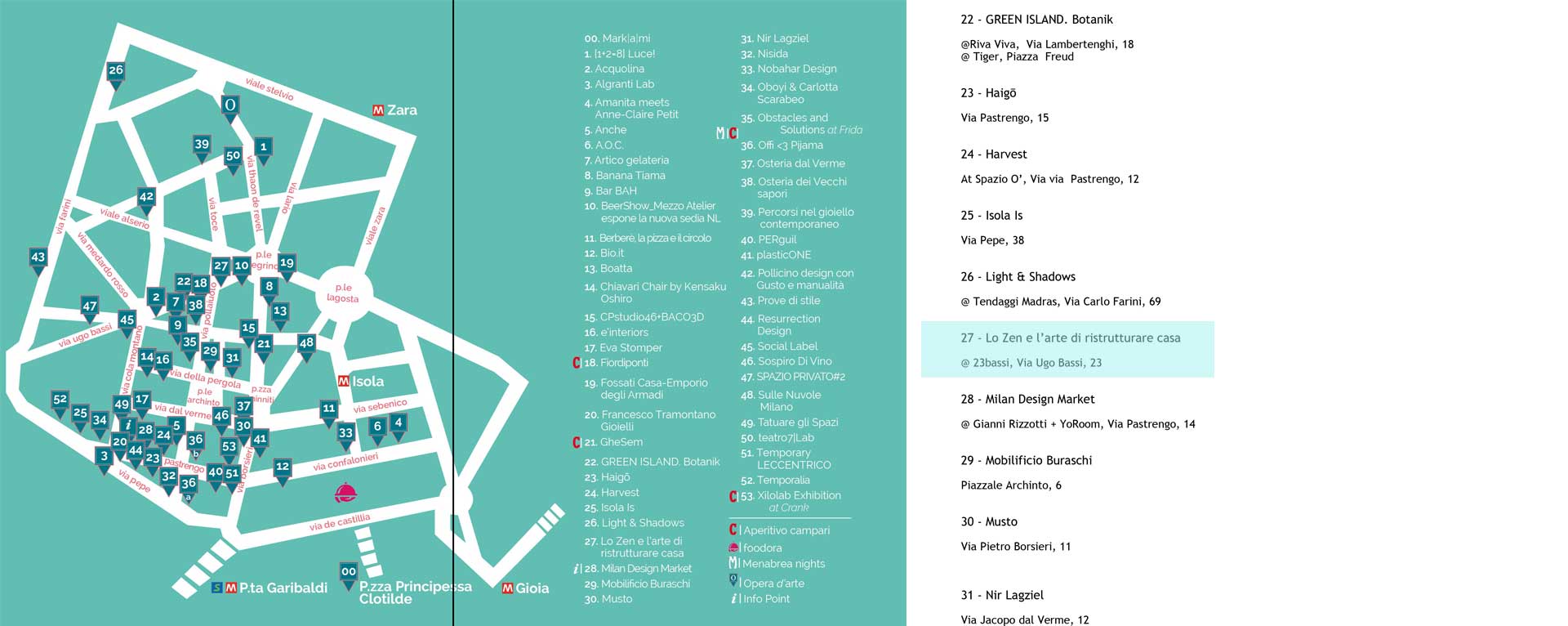 mappa eventi Isola design district