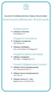 dove trovare 23bassi al fuorisalone 2023